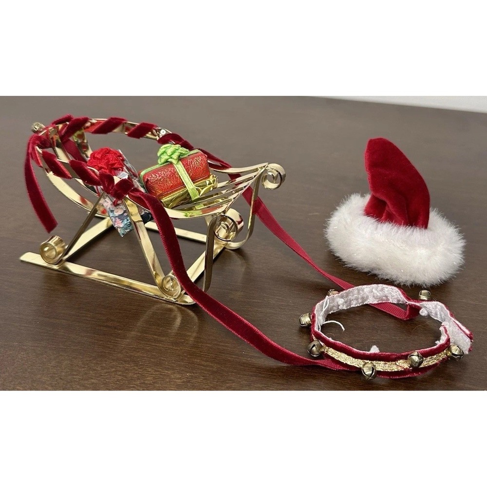 Coconut's Holiday Accessories American Girl Coconut Gold Sleigh Christmas Santa